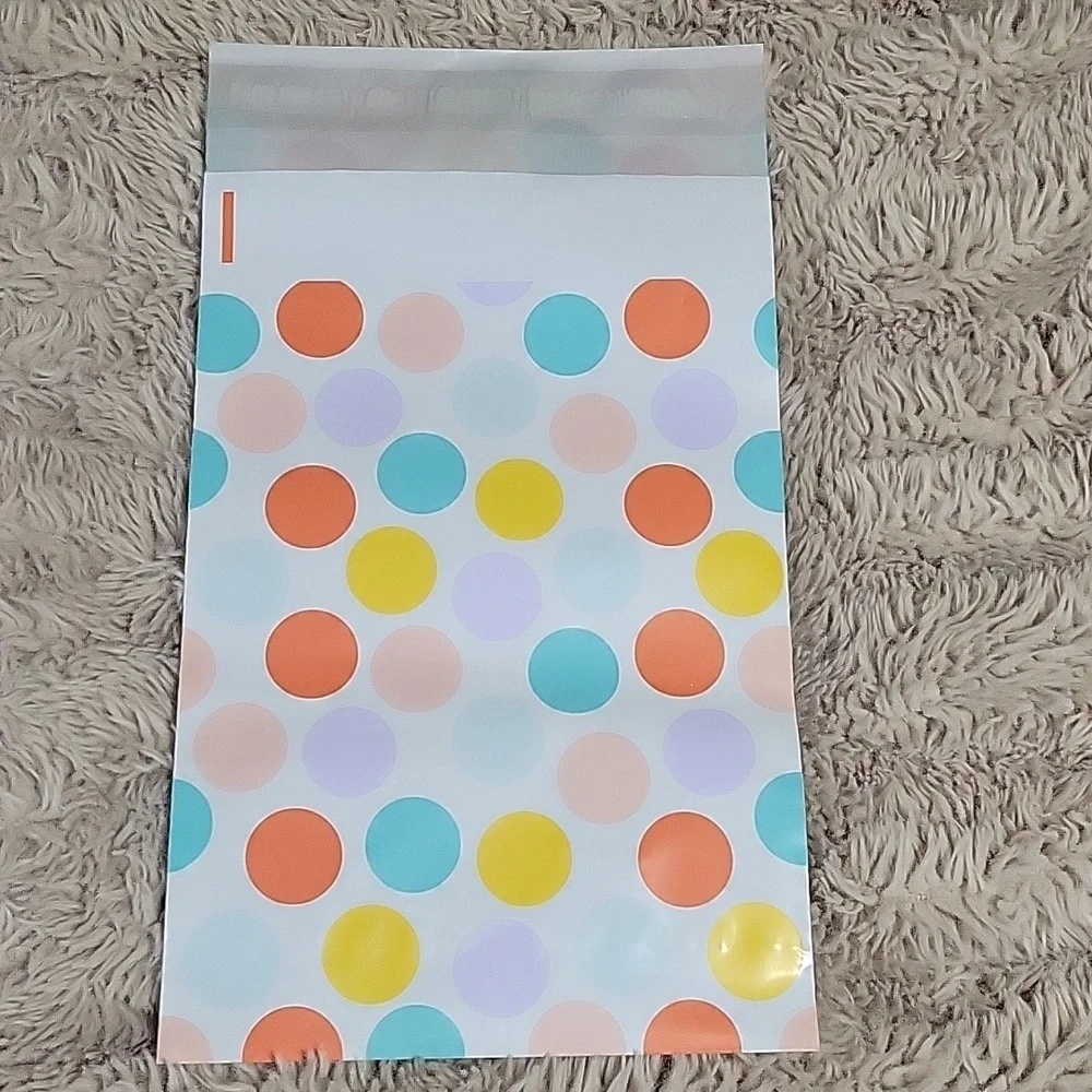 10 Poly Mailers Colorful Polka Dot 6x9
